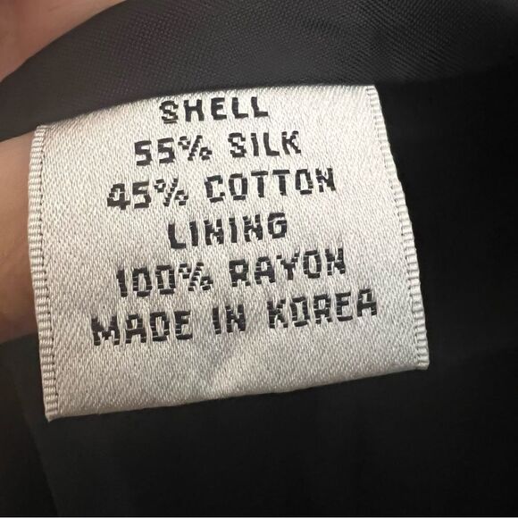 TALBOTS silk blend black/cream buttoned jacket women’s size 8 (medium) EUC - Picture 10 of 14